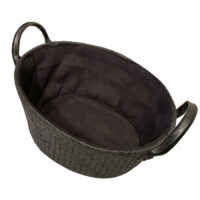 cesta mimbre negra con tela