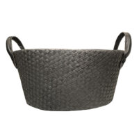cesta mimbre negra con tela
